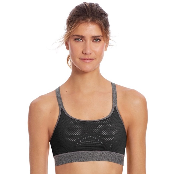 Champion Infinity Mesh Low-Impact Compression Sports Bra XL Black / Gray NWT! - Picture 3 of 7